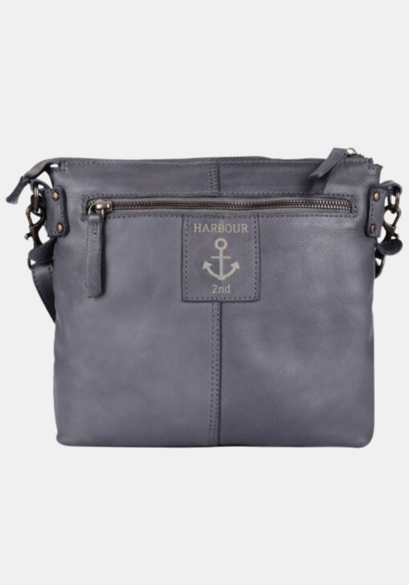 RΓΌckansicht UmhΓ€ngetasche Isalie Harbour 2nd aus geschmeidigem Rindleder β dolphin grey mit hinterem ReiΓverschlussfach | RΓΌckansicht