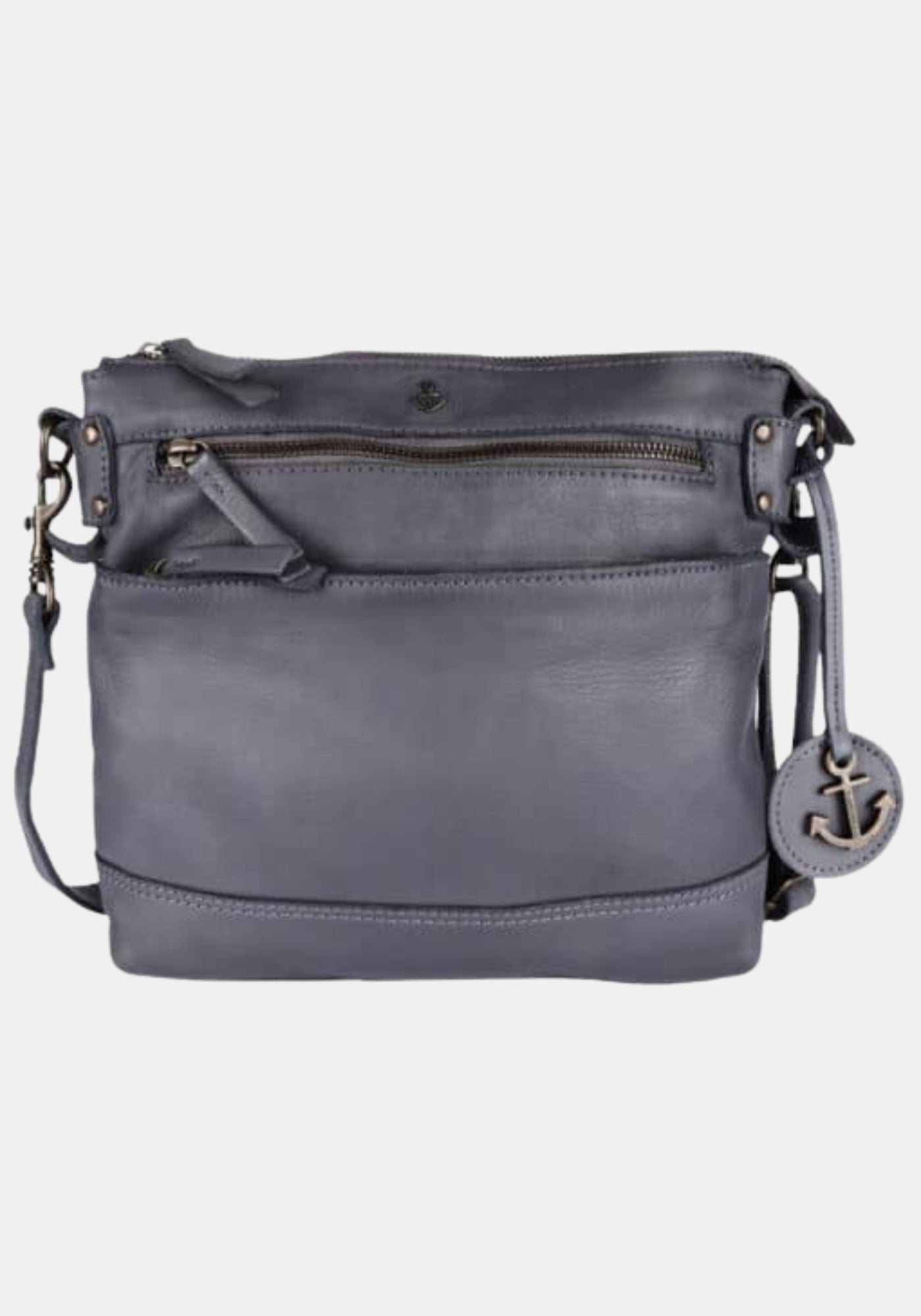 Stillleben UmhΓ€ngetasche Isalie Harbour 2nd aus geschmeidigem Rindleder β dolphin grey | Anchor Love | Vorderansicht