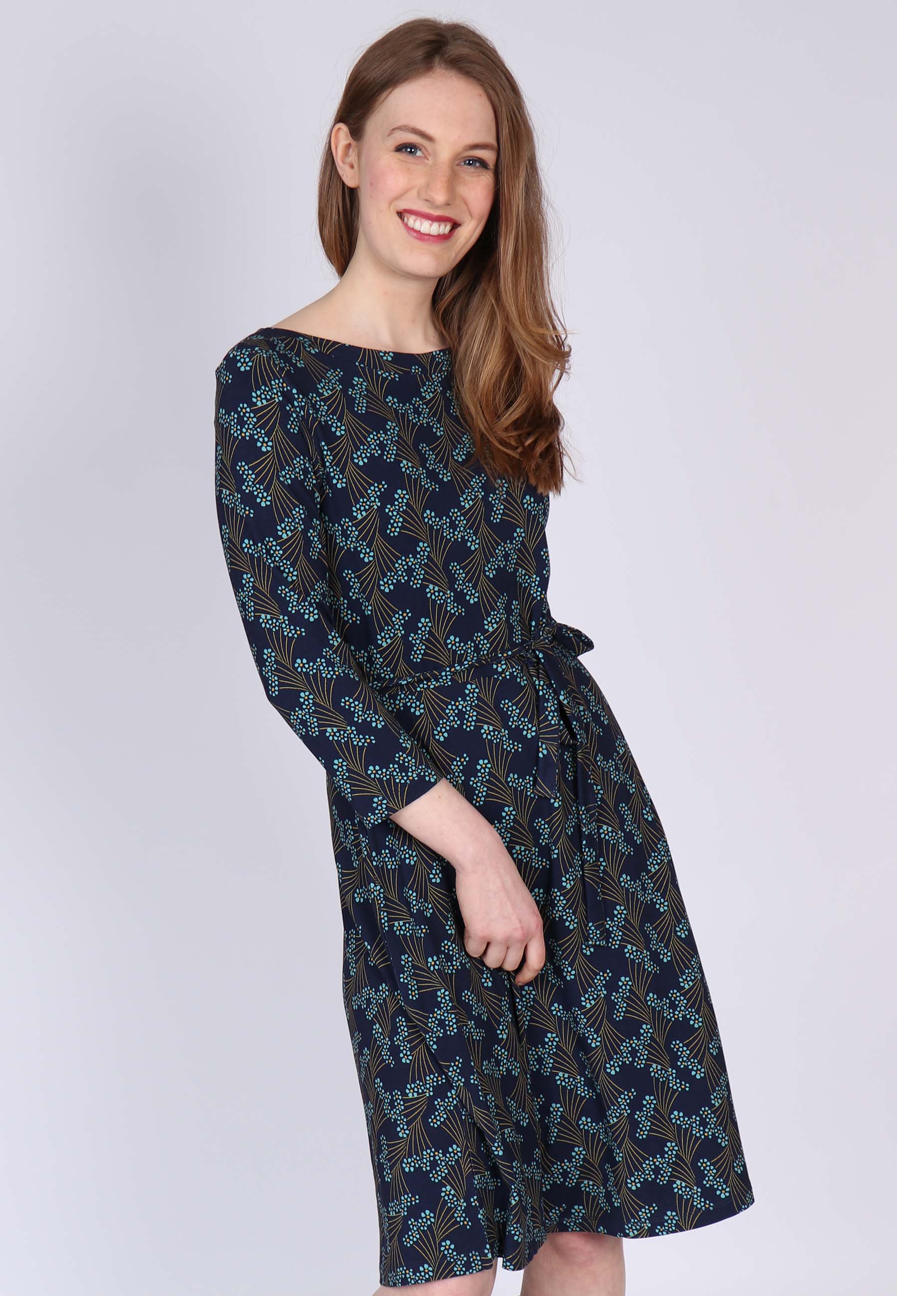 Kleid Charlette - Asian Flower - Navy