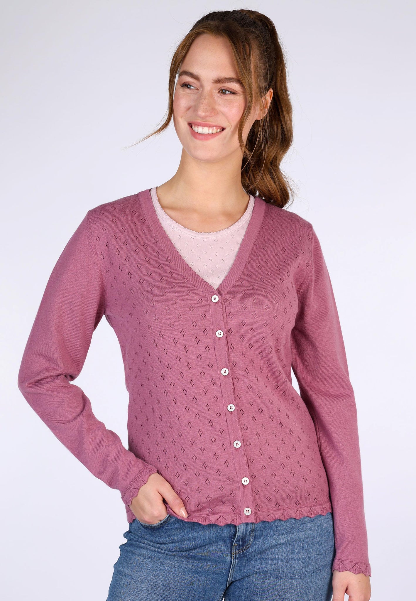 Sorgenfri Sylt - Strickjacke Vali - Tea Rose