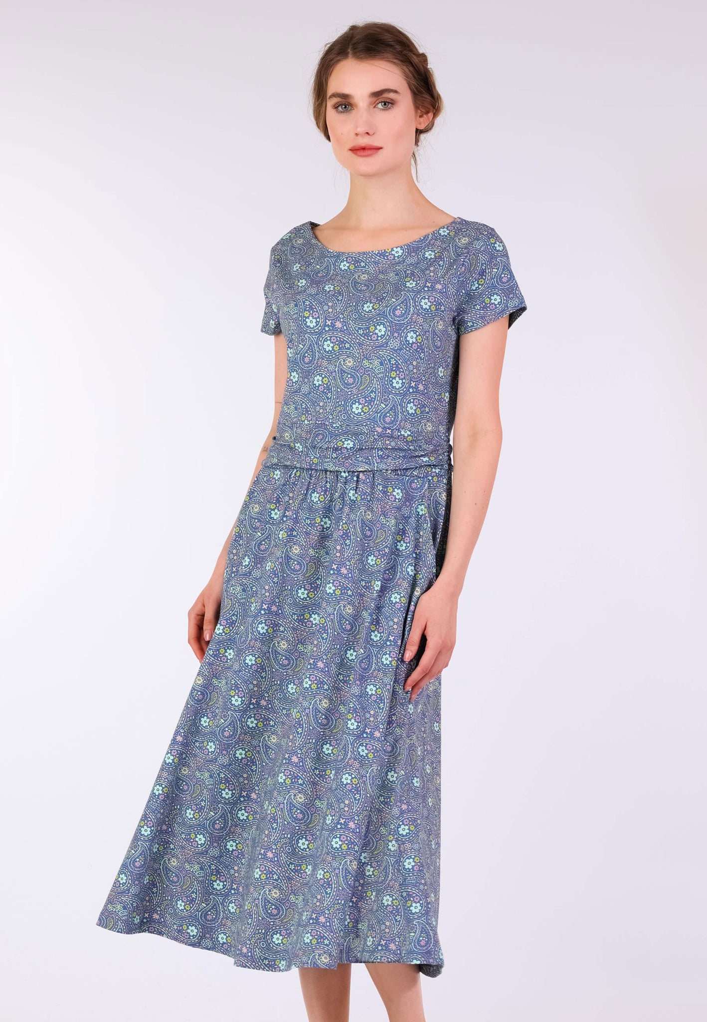 Vestido Malind Flor Paisley - Azul Real