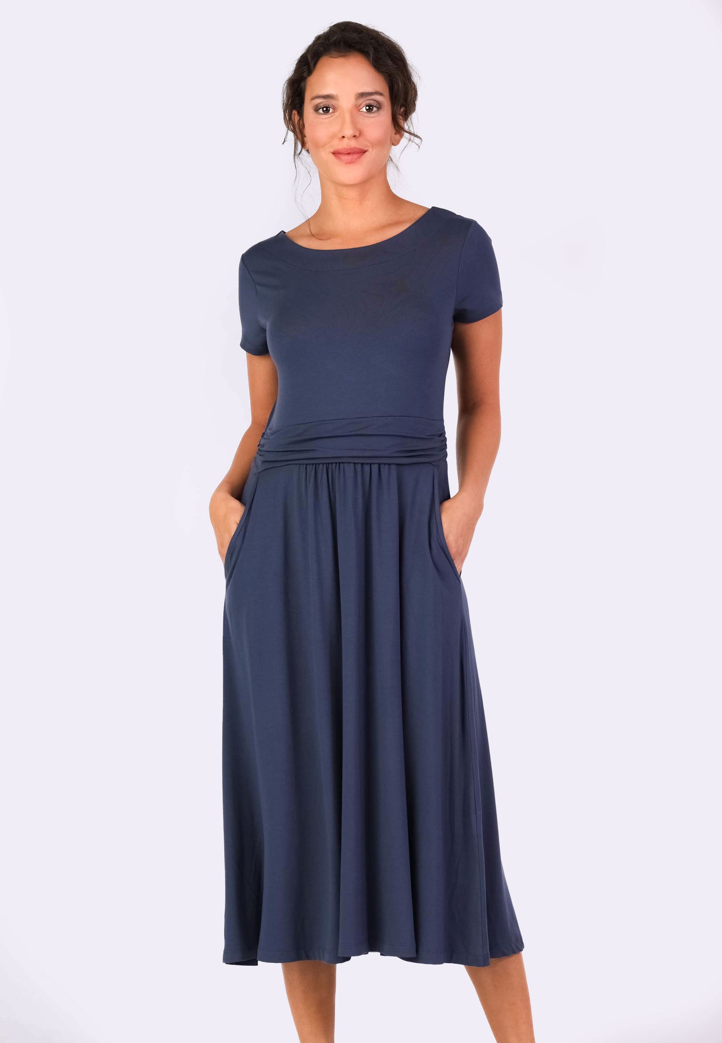 Dress Malinda Solid - Navy