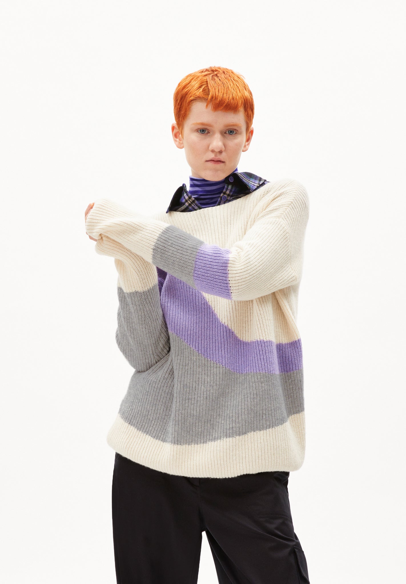 Miyaas Multicolor - Knitted sweater made from organic wool mix