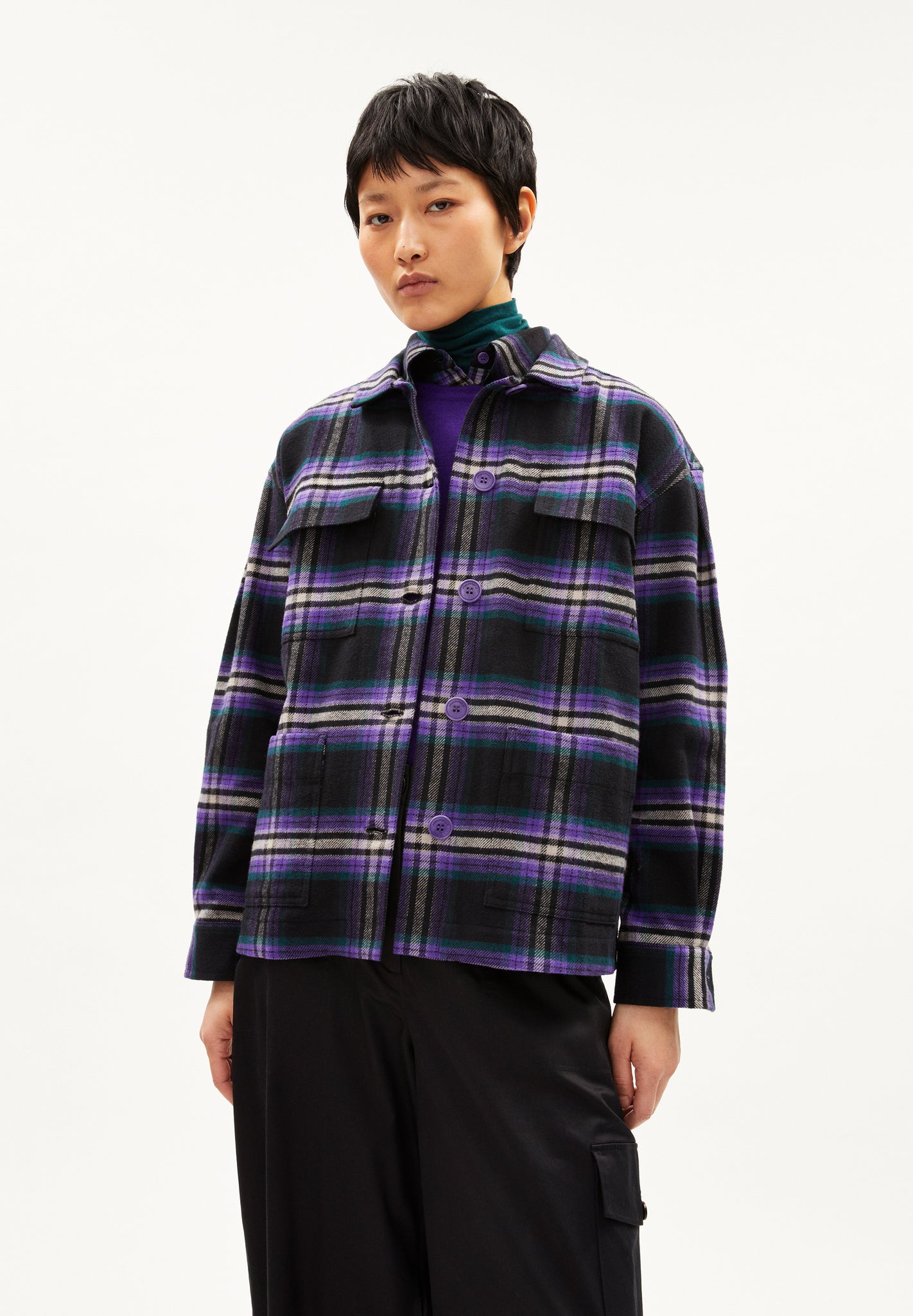 Jacket Torinaa Check / Purple Stone - Armedangels