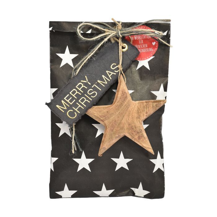 Wonderful gift bag - Merry Christmas wonder bag with wooden star