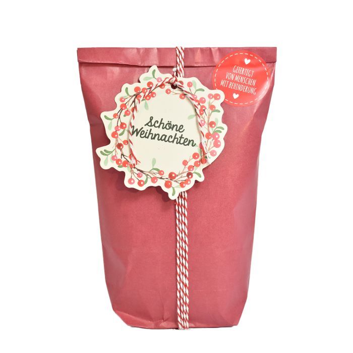 Wonderful gift bag - Merry Christmas berry wreath wonder bag