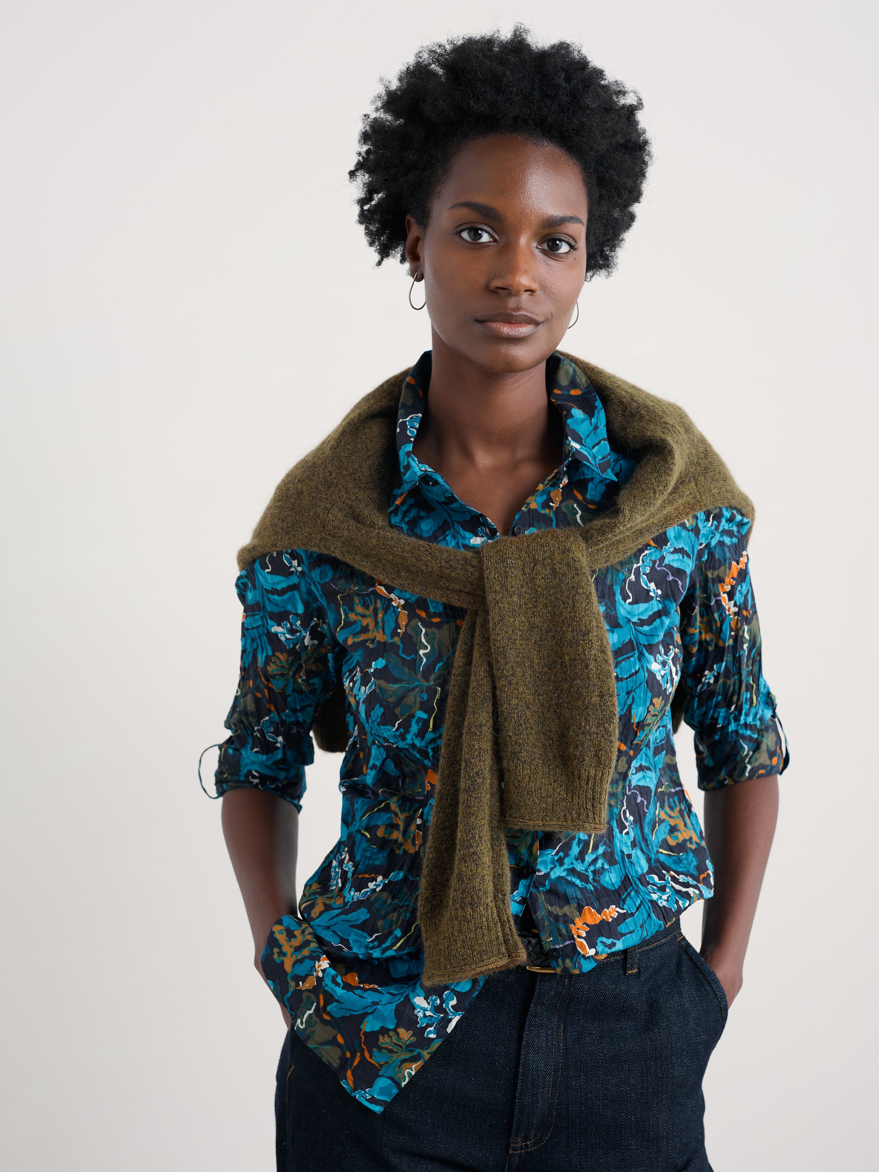 Larissa - blouse - sketchbook trees sea cave