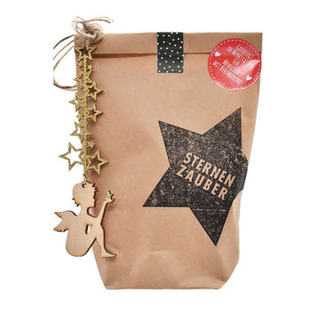 Wunderle Geschenktüte  -  Sternenzauber Wundertüte mit Holzanhänger