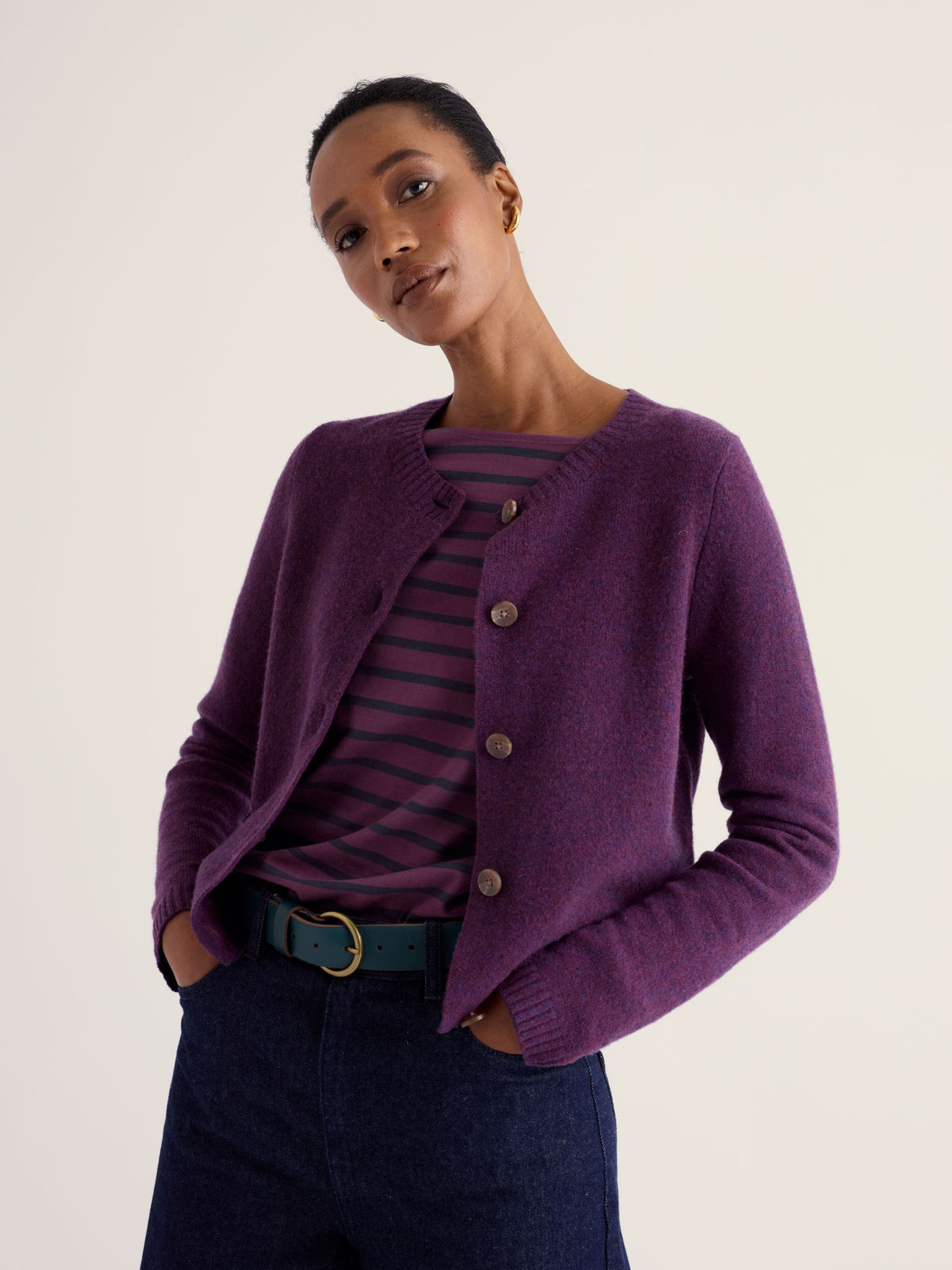 Seasalt Cornwall Tern Tide Cardigan Loganberry