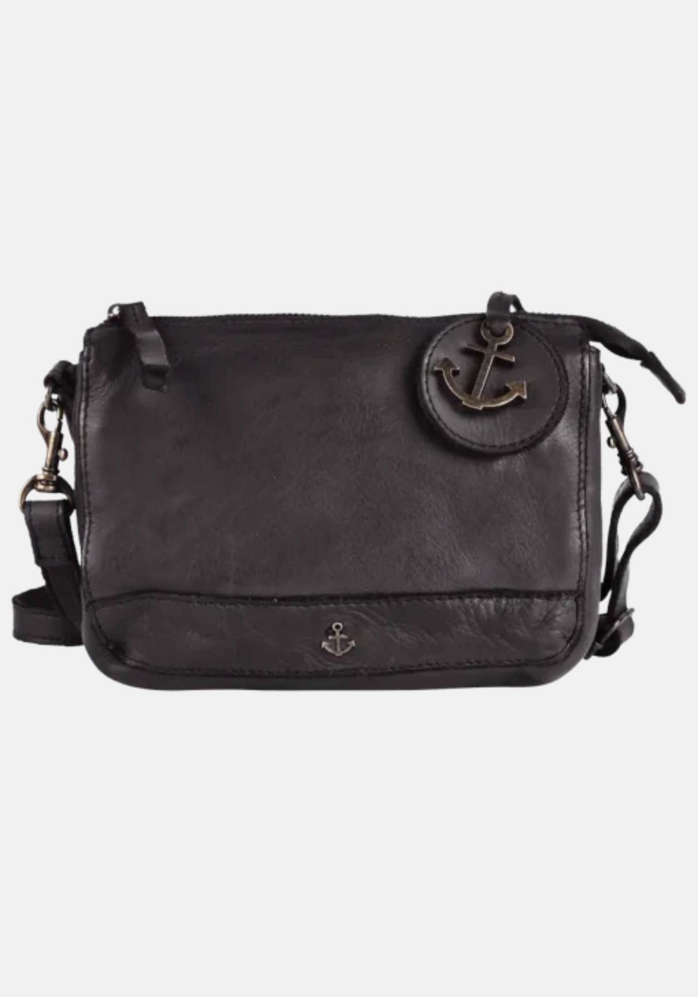 Stillleben Umhängetasche Tiani Harbour 2nd aus gewaschenem Rindsleder – dark ash | Anchor Love Kollektion | Vorderansicht