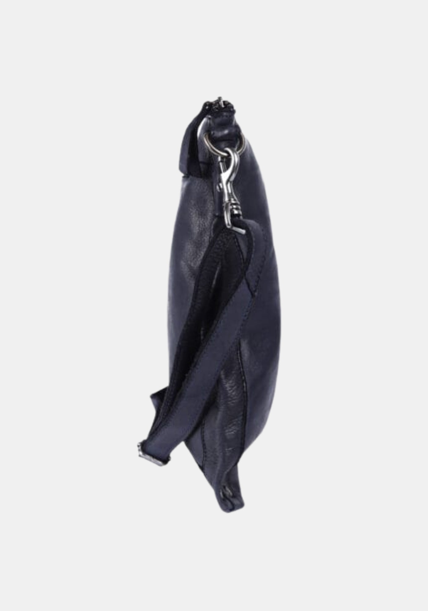 Seitenprofil Schultertasche Vera Harbour 2nd aus gewaschenem Rindleder – midnight navy mit längenverstellbarem Schulterriemen | Profil