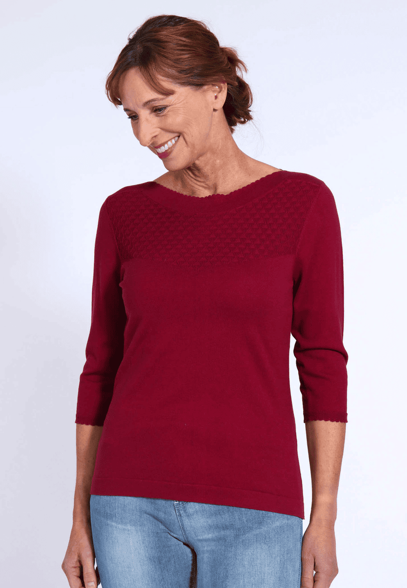 Knitted sweater - Annina - Burgundy