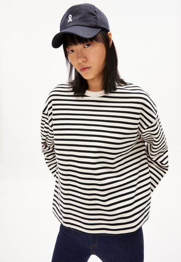 Sweatshirt - Frankaa Stripe | Oversized fit | Undyed Black 